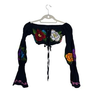 Floral Embroidered Off-Shoulder Top